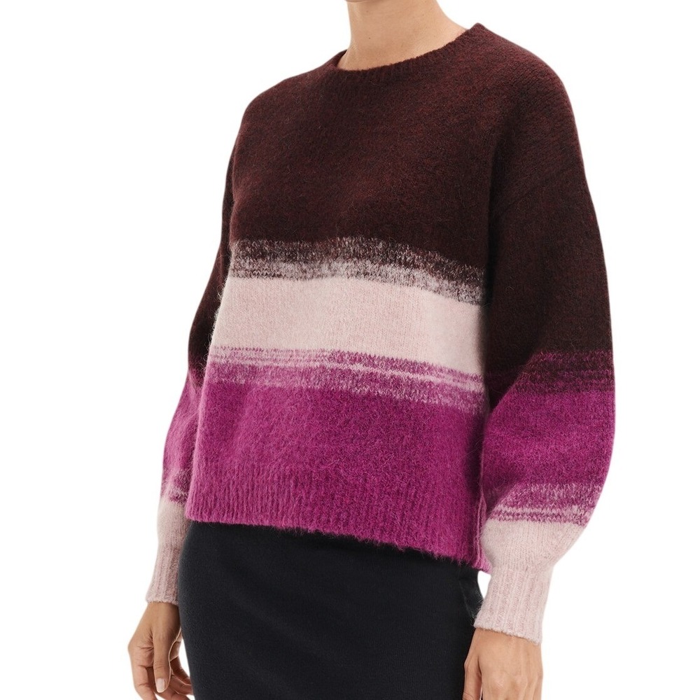 Ugg Alessa Soft Knit Sweater Womens XS Rosewood Purple Stripe Wool Blend Cozy
